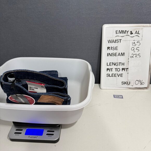 Express Womens Denim Perfect Ankle Skinny Jean Size 2 Dark Wash Center Seam NEW - Picture 11 of 15